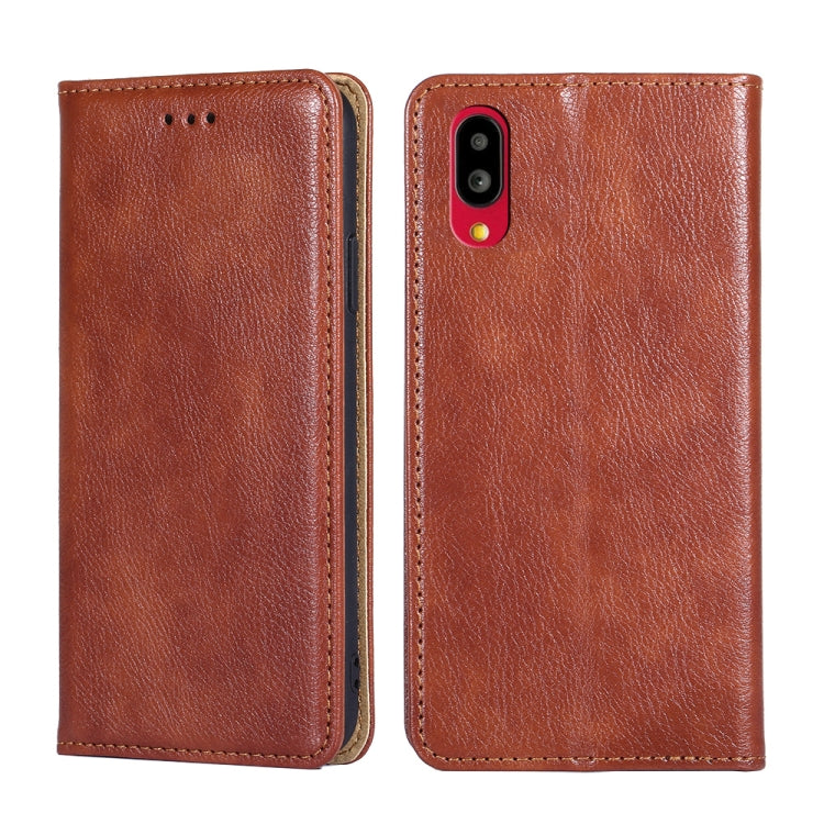 For Sharp Simple Sumaho 6-A201SH Pure Color Magnetic Leather Phone Case