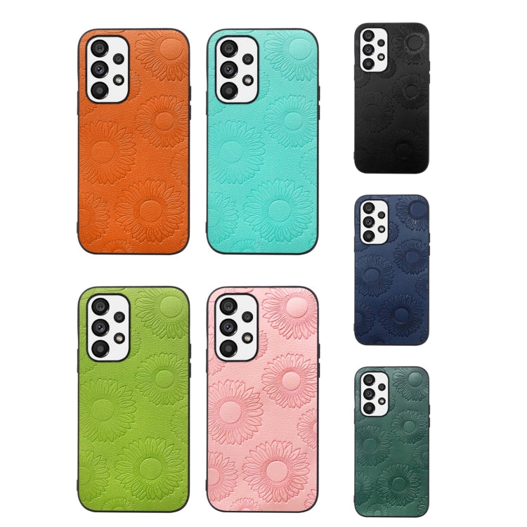 For Samsung Galaxy A13 4G Sunflower Pattern PU+TPU+PC Shockproof Phone Case