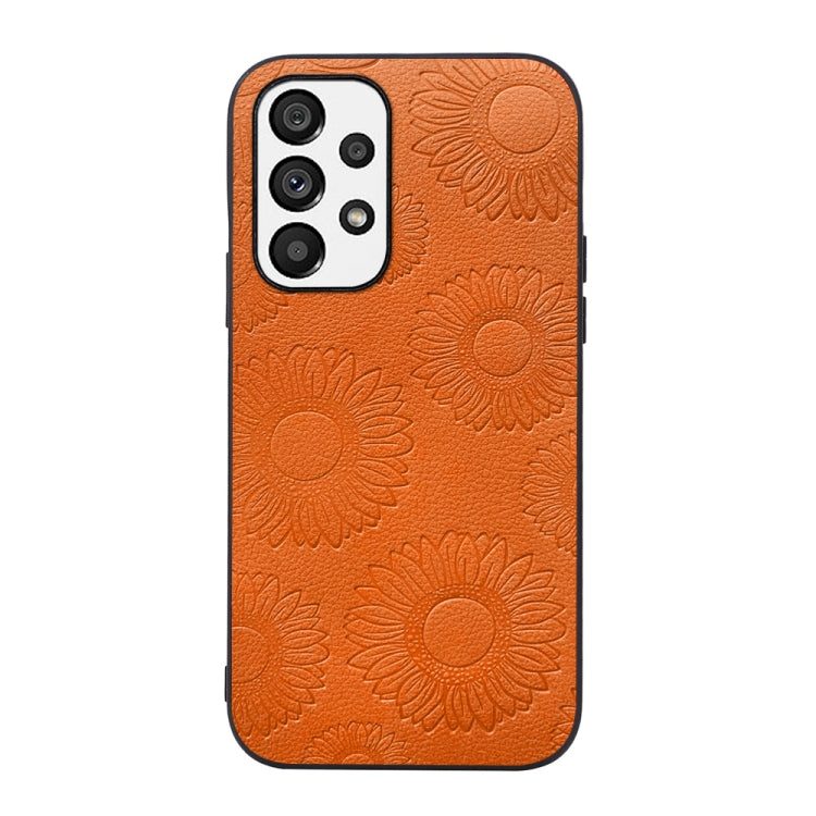For Samsung Galaxy A23 4G Sunflower Pattern PU+TPU+PC Shockproof Phone Case
