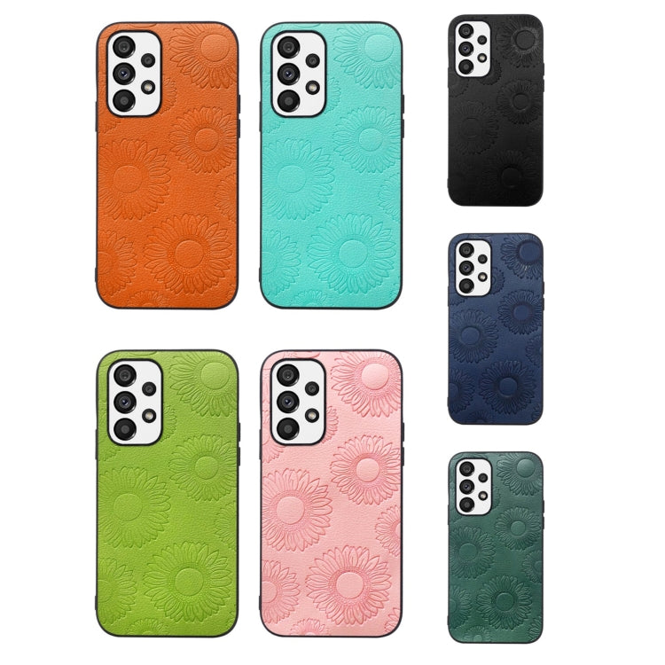 For Samsung Galaxy A23 4G Sunflower Pattern PU+TPU+PC Shockproof Phone Case