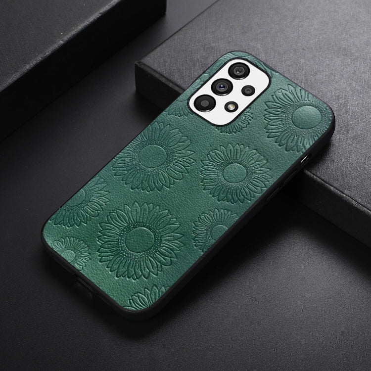 For Samsung Galaxy A33 5G Sunflower Pattern PU+TPU+PC Shockproof Phone Case