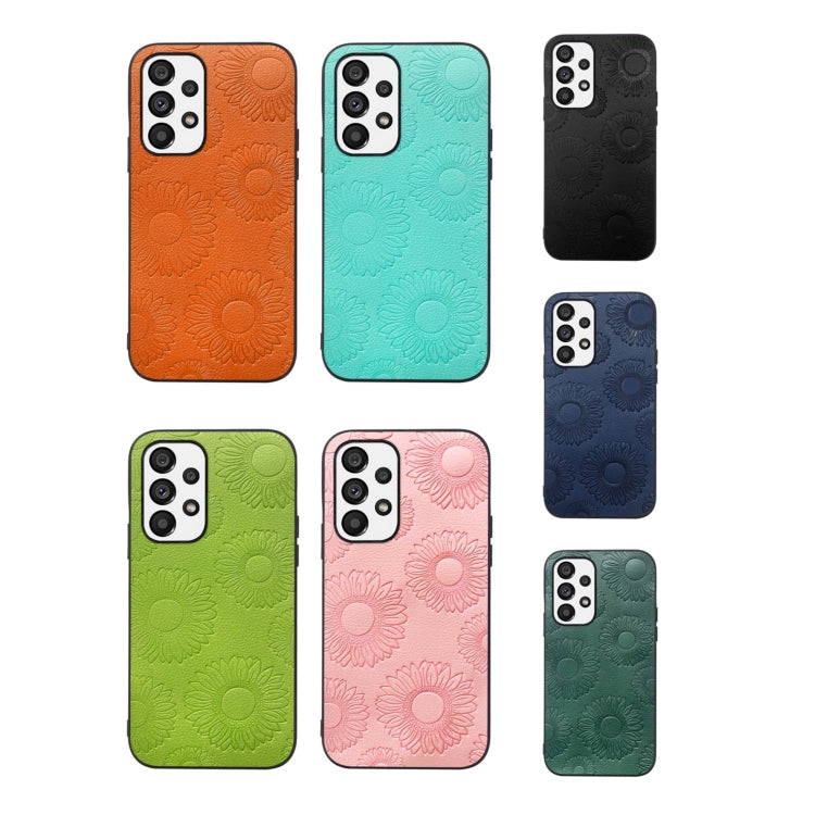 For Samsung Galaxy A33 5G Sunflower Pattern PU+TPU+PC Shockproof Phone Case