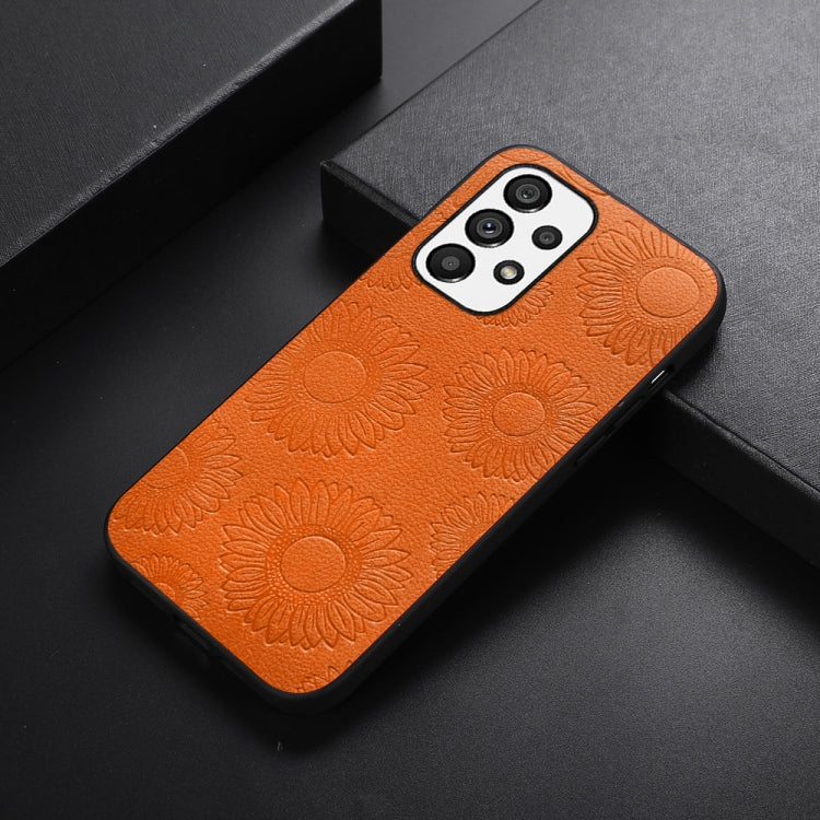 For Samsung Galaxy A53 5G Sunflower Pattern PU+TPU+PC Shockproof Phone Case