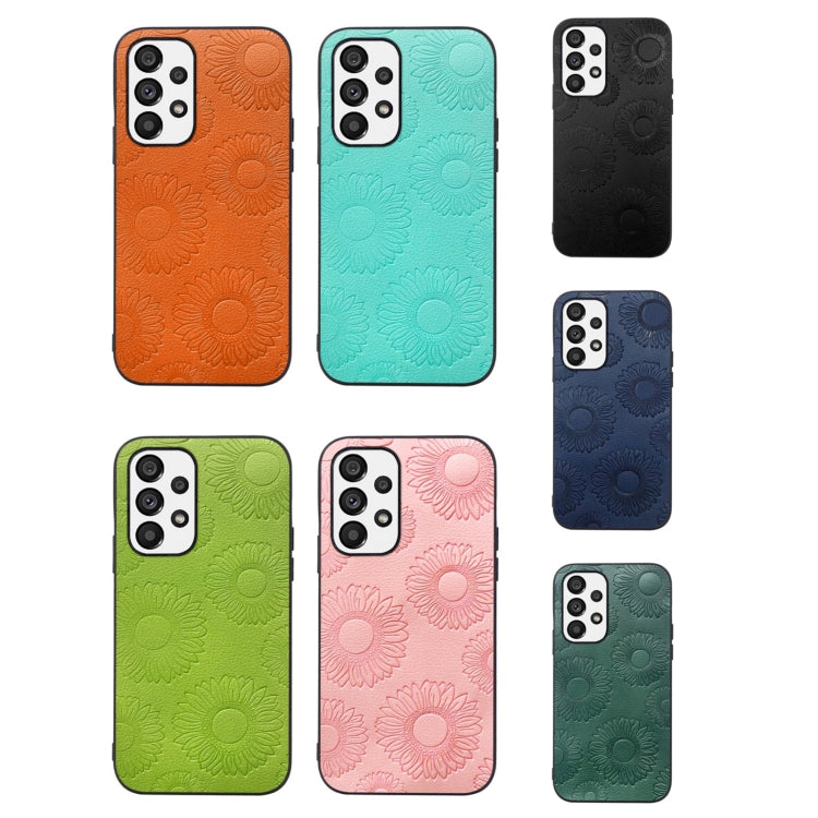 For Samsung Galaxy A53 5G Sunflower Pattern PU+TPU+PC Shockproof Phone Case