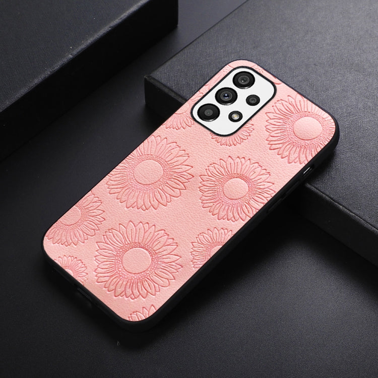 For Samsung Galaxy A53 5G Sunflower Pattern PU+TPU+PC Shockproof Phone Case