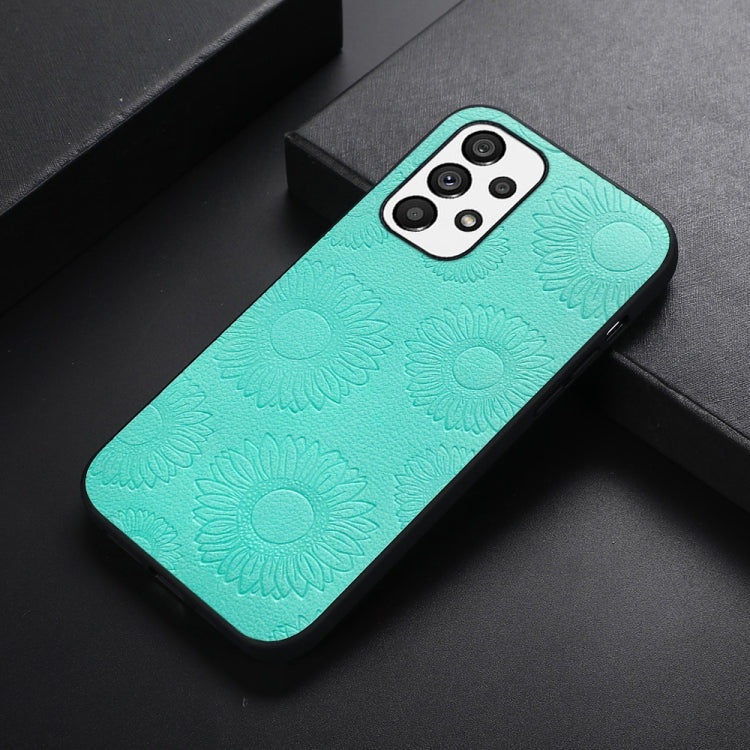 For Samsung Galaxy A53 5G Sunflower Pattern PU+TPU+PC Shockproof Phone Case