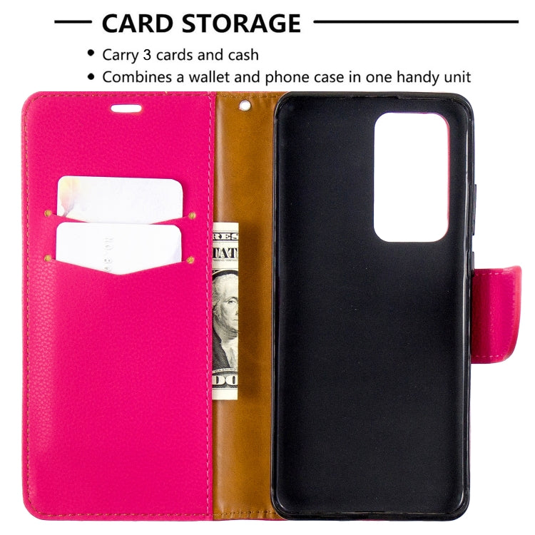 For Huawei P40 Pro Litchi Texture Pure Color Horizontal Flip PU Leather Case with Holder & Card Slots & Wallet & Lanyard