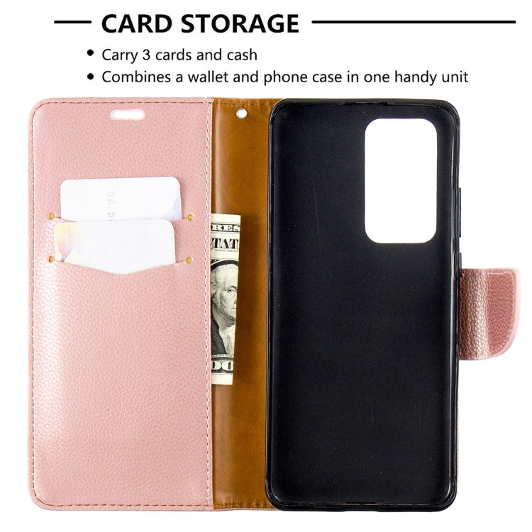 For Huawei P40 Pro Litchi Texture Pure Color Horizontal Flip PU Leather Case with Holder & Card Slots & Wallet & Lanyard