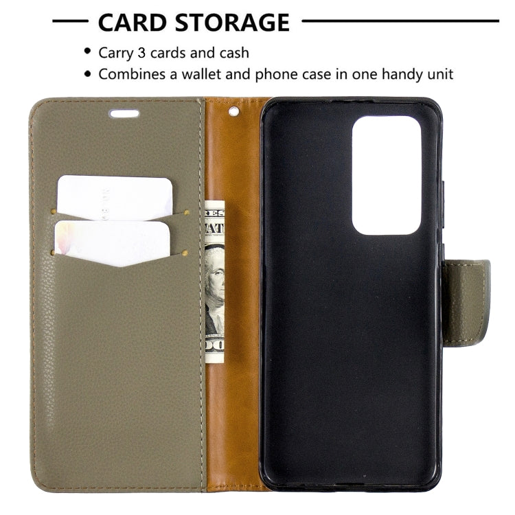 For Huawei P40 Pro Litchi Texture Pure Color Horizontal Flip PU Leather Case with Holder & Card Slots & Wallet & Lanyard