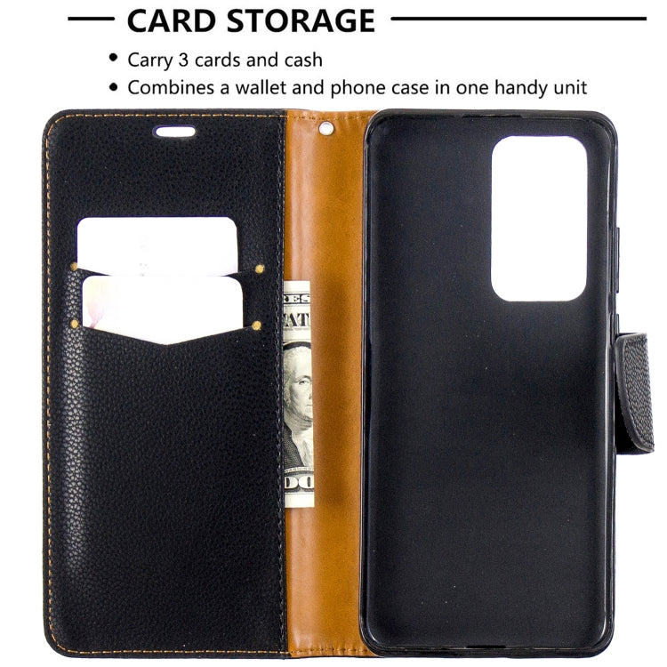 For Huawei P40 Pro Litchi Texture Pure Color Horizontal Flip PU Leather Case with Holder & Card Slots & Wallet & Lanyard
