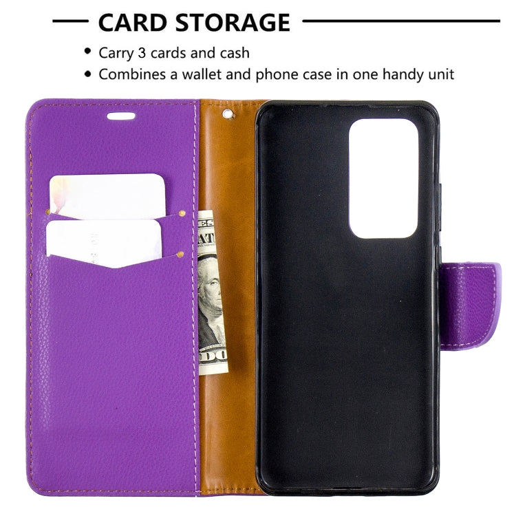 For Huawei P40 Pro Litchi Texture Pure Color Horizontal Flip PU Leather Case with Holder & Card Slots & Wallet & Lanyard