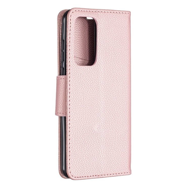 For Huawei P40 Litchi Texture Pure Color Horizontal Flip PU Leather Case with Holder & Card Slots & Wallet & Lanyard