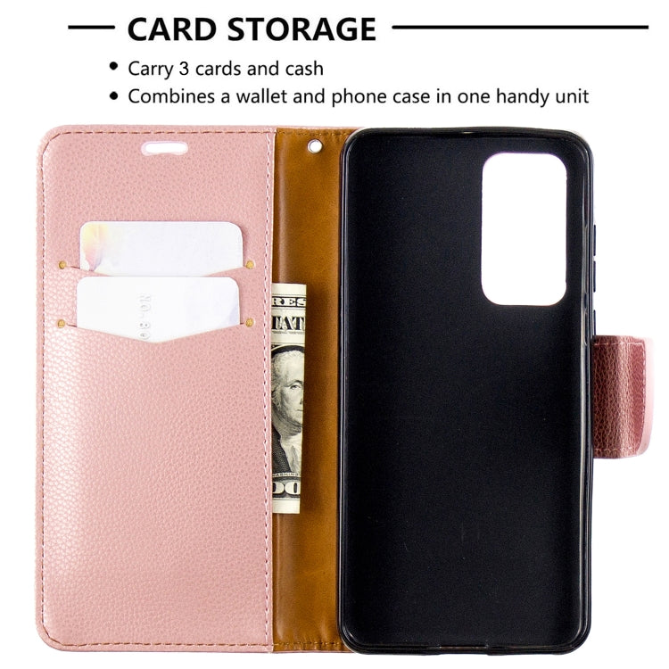 For Huawei P40 Litchi Texture Pure Color Horizontal Flip PU Leather Case with Holder & Card Slots & Wallet & Lanyard