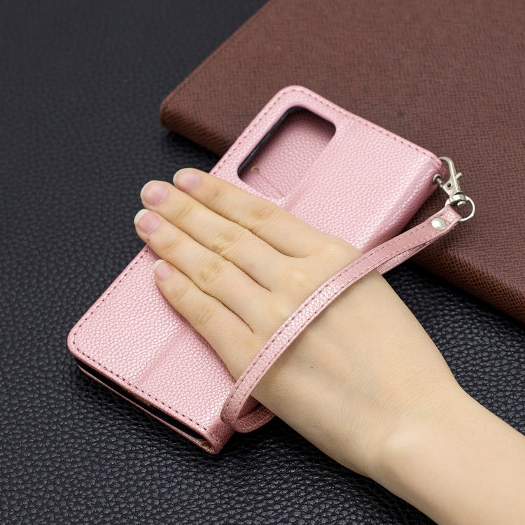 For Huawei P40 Litchi Texture Pure Color Horizontal Flip PU Leather Case with Holder & Card Slots & Wallet & Lanyard