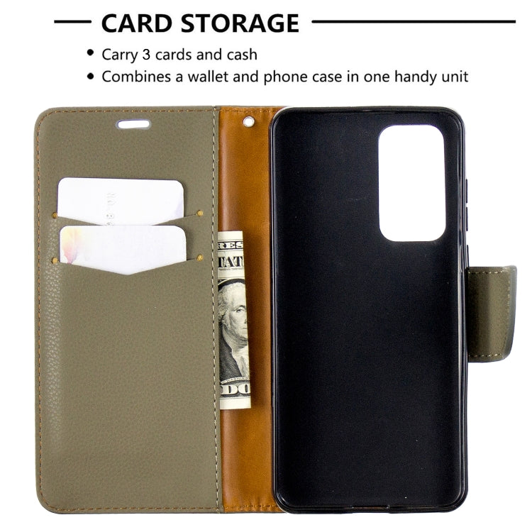 For Huawei P40 Litchi Texture Pure Color Horizontal Flip PU Leather Case with Holder & Card Slots & Wallet & Lanyard