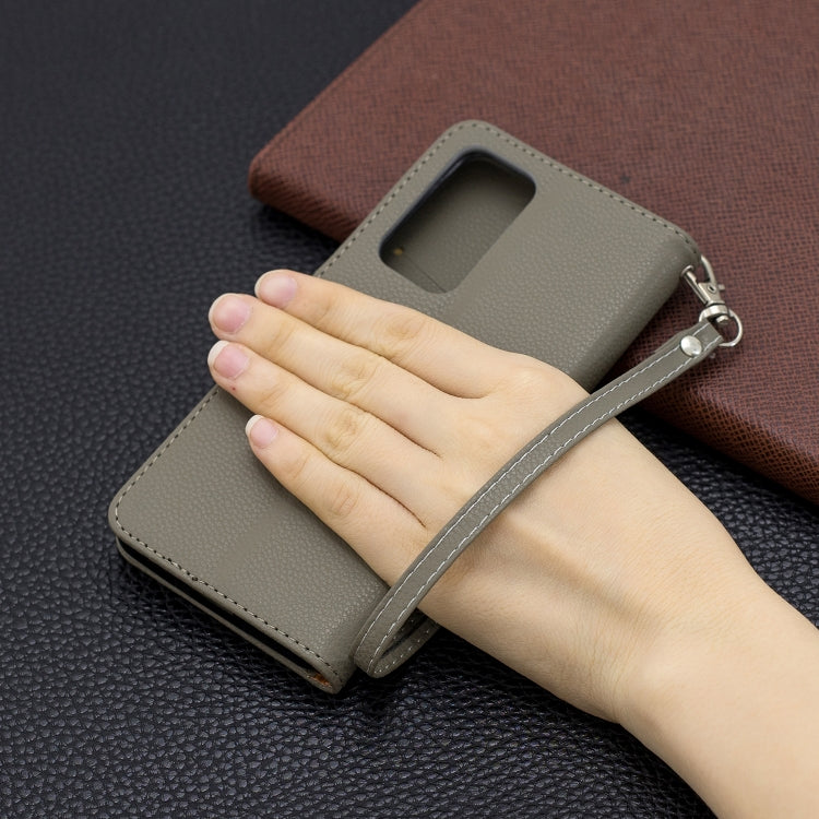 For Huawei P40 Litchi Texture Pure Color Horizontal Flip PU Leather Case with Holder & Card Slots & Wallet & Lanyard