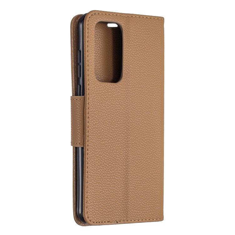 For Huawei P40 Litchi Texture Pure Color Horizontal Flip PU Leather Case with Holder & Card Slots & Wallet & Lanyard