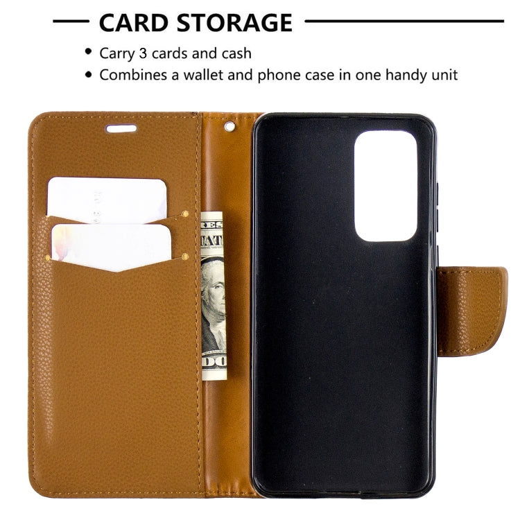 For Huawei P40 Litchi Texture Pure Color Horizontal Flip PU Leather Case with Holder & Card Slots & Wallet & Lanyard