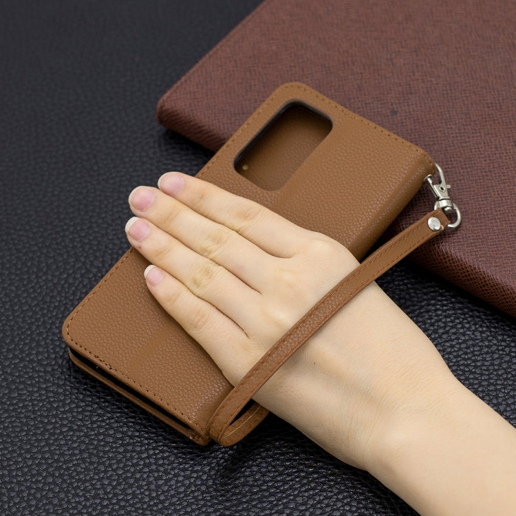For Huawei P40 Litchi Texture Pure Color Horizontal Flip PU Leather Case with Holder & Card Slots & Wallet & Lanyard