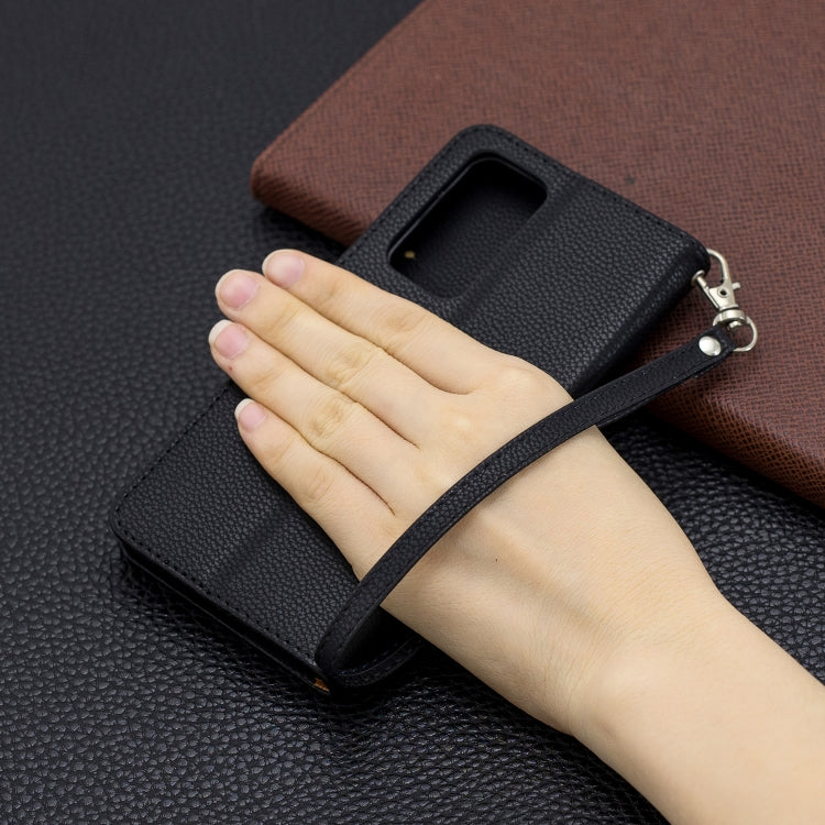 For Huawei P40 Litchi Texture Pure Color Horizontal Flip PU Leather Case with Holder & Card Slots & Wallet & Lanyard