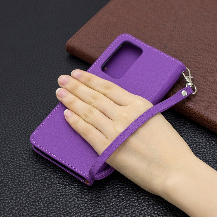 For Huawei P40 Litchi Texture Pure Color Horizontal Flip PU Leather Case with Holder & Card Slots & Wallet & Lanyard