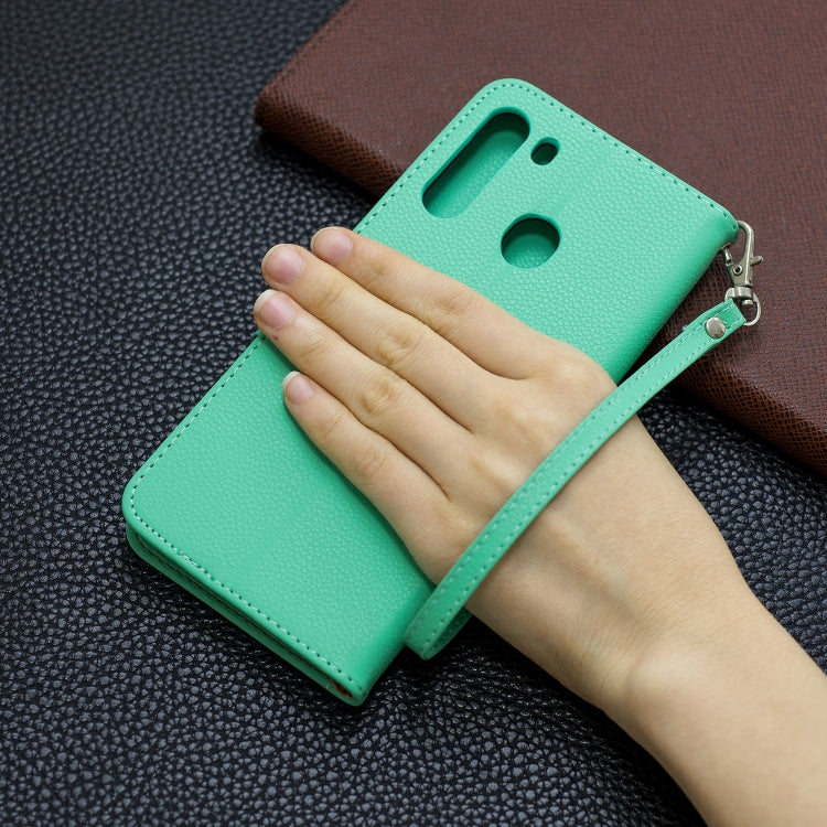 For Galaxy A21 Litchi Texture Pure Color Horizontal Flip PU Leather Case with Holder & Card Slots & Wallet & Lanyard