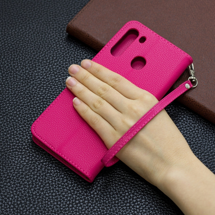 For Galaxy A21 Litchi Texture Pure Color Horizontal Flip PU Leather Case with Holder & Card Slots & Wallet & Lanyard