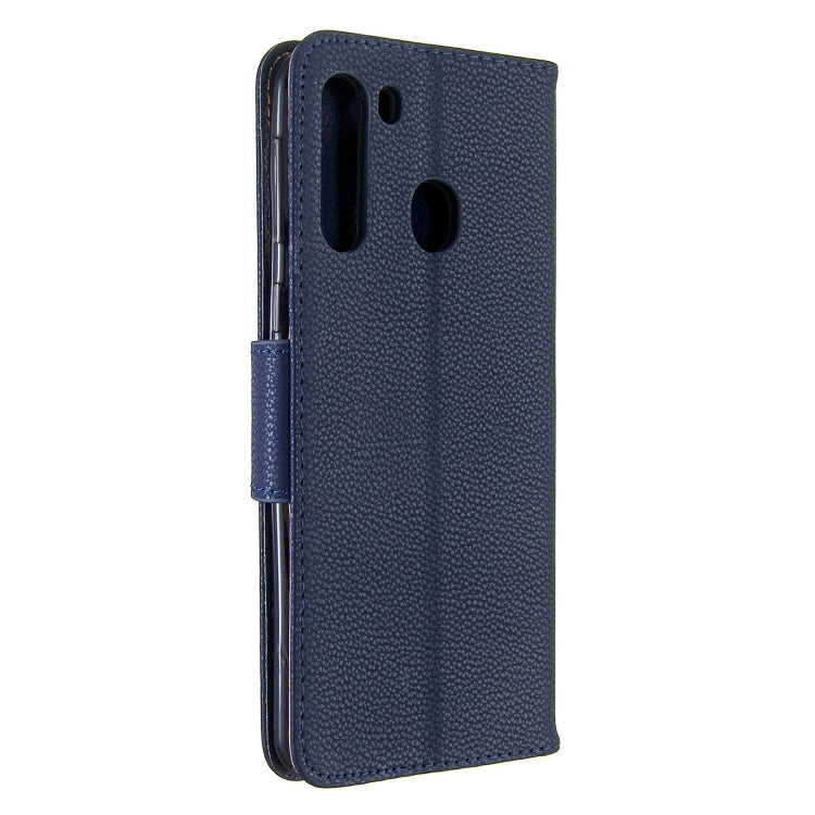 For Galaxy A21 Litchi Texture Pure Color Horizontal Flip PU Leather Case with Holder & Card Slots & Wallet & Lanyard