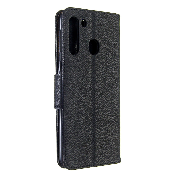For Galaxy A21 Litchi Texture Pure Color Horizontal Flip PU Leather Case with Holder & Card Slots & Wallet & Lanyard