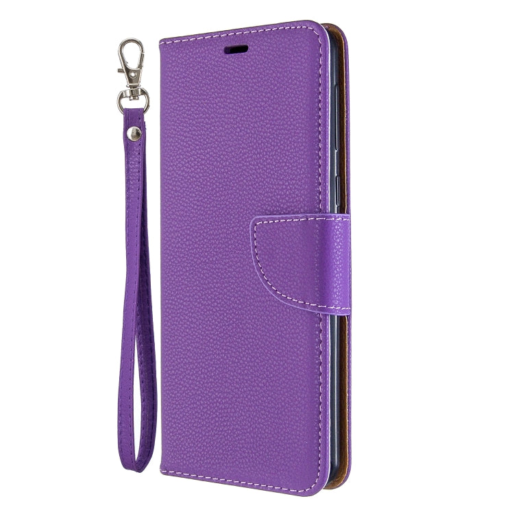 For Galaxy A21 Litchi Texture Pure Color Horizontal Flip PU Leather Case with Holder & Card Slots & Wallet & Lanyard