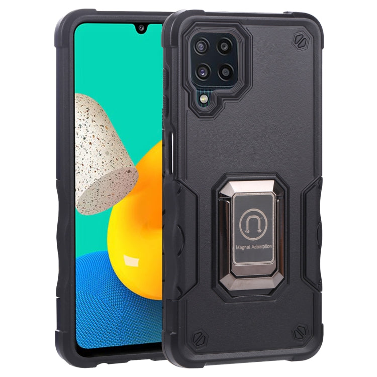 For Samsung Galaxy M32 / M22 / M21 Ring Holder Non-slip Armor Phone Case