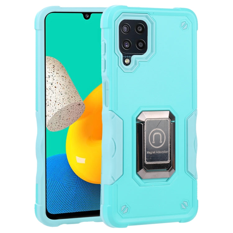 For Samsung Galaxy M32 / M22 / M21 Ring Holder Non-slip Armor Phone Case