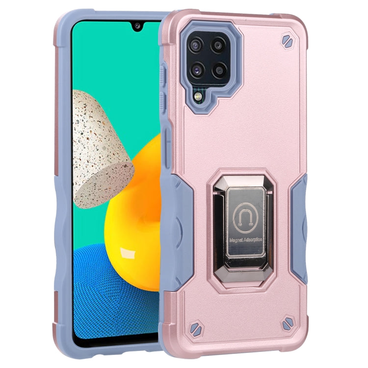 For Samsung Galaxy M32 / M22 / M21 Ring Holder Non-slip Armor Phone Case