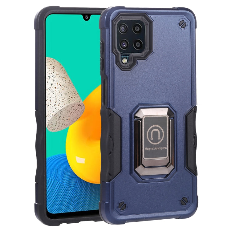 For Samsung Galaxy M32 / M22 / M21 Ring Holder Non-slip Armor Phone Case