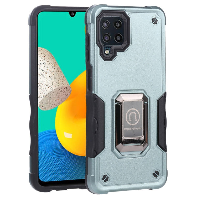For Samsung Galaxy M32 / M22 / M21 Ring Holder Non-slip Armor Phone Case