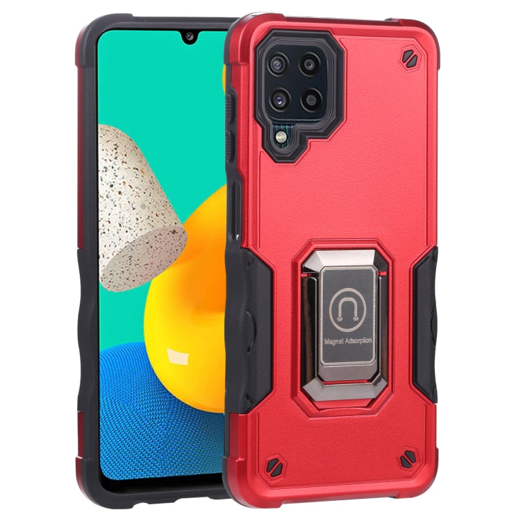 For Samsung Galaxy M32 / M22 / M21 Ring Holder Non-slip Armor Phone Case