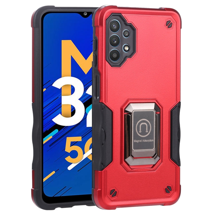 For Samsung Galaxy M32 5G Ring Holder Non-slip Armor Phone Case