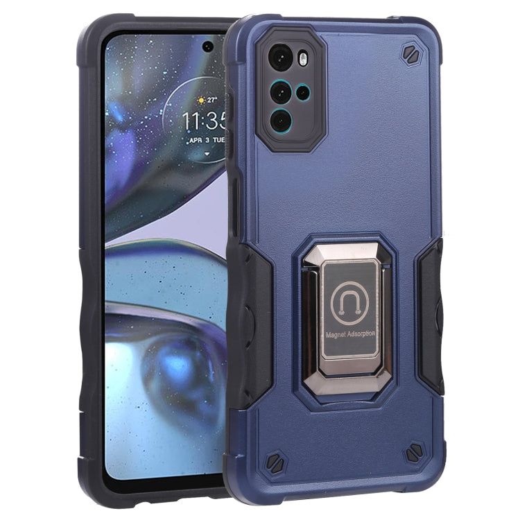 For Motorola Moto G22 5G Ring Holder Non-slip Armor Phone Case