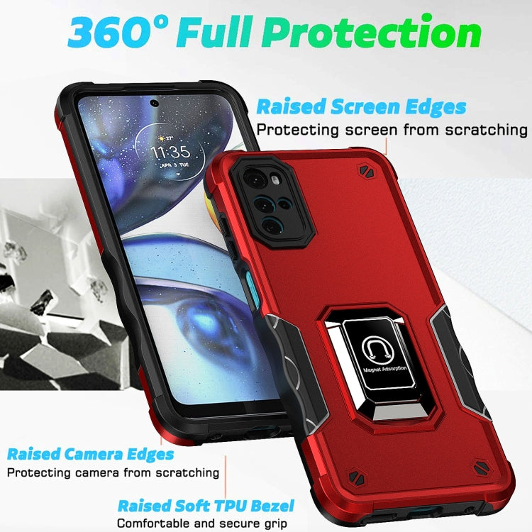 For Motorola Moto G22 5G Ring Holder Non-slip Armor Phone Case