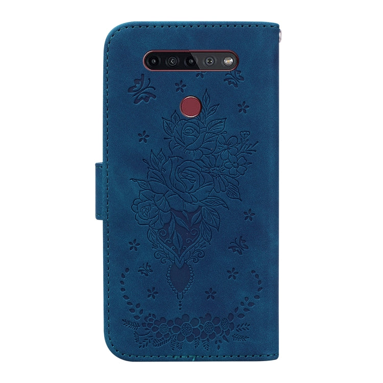 For LG K41S / K51S Butterfly Rose Embossed Leather Phone Case