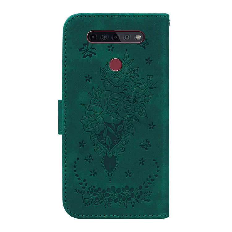 For LG K41S / K51S Butterfly Rose Embossed Leather Phone Case
