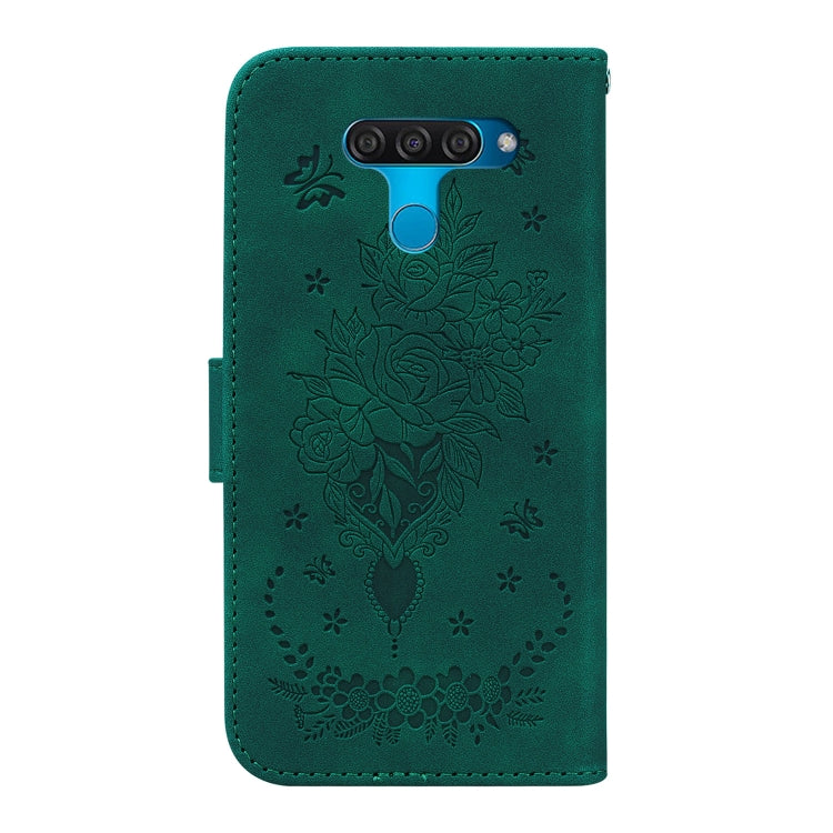 For LG K50 / Q60 Butterfly Rose Embossed Leather Phone Case