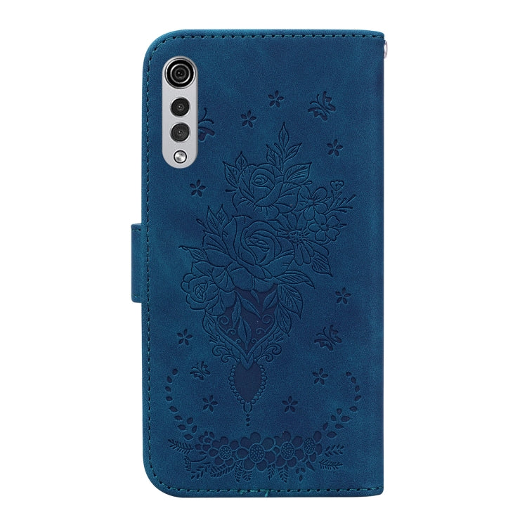 For LG Velvet / G9 5G / 4G Butterfly Rose Embossed Leather Phone Case
