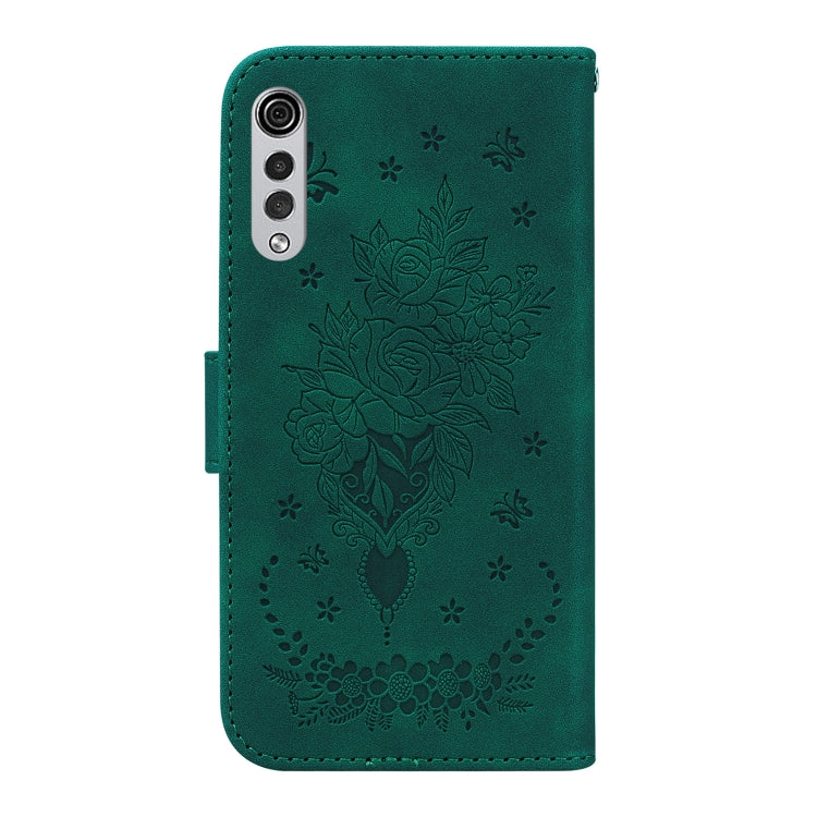 For LG Velvet / G9 5G / 4G Butterfly Rose Embossed Leather Phone Case