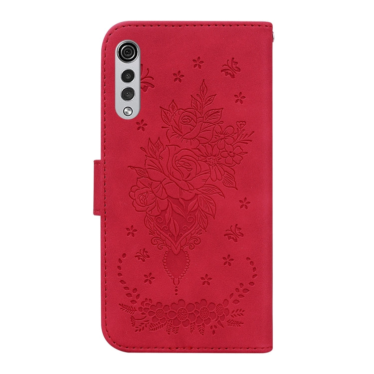 For LG Velvet / G9 5G / 4G Butterfly Rose Embossed Leather Phone Case