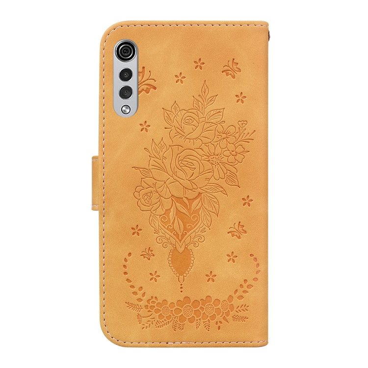 For LG Velvet / G9 5G / 4G Butterfly Rose Embossed Leather Phone Case