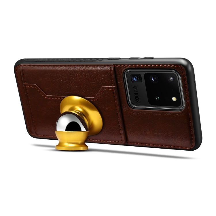 For Galaxy S20 Ultra Dibase TPU + PC + PU Crazy Horse Texture Protective Case with Holder & Card Slots