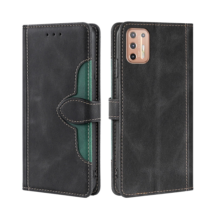For Motorola Moto G9 Plus Stitching Skin Feel Magnetic Buckle Horizontal Flip PU Leather Case