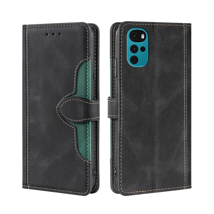 For Motorola Moto G22 Stitching Skin Feel Magnetic Buckle Horizontal Flip PU Leather Case