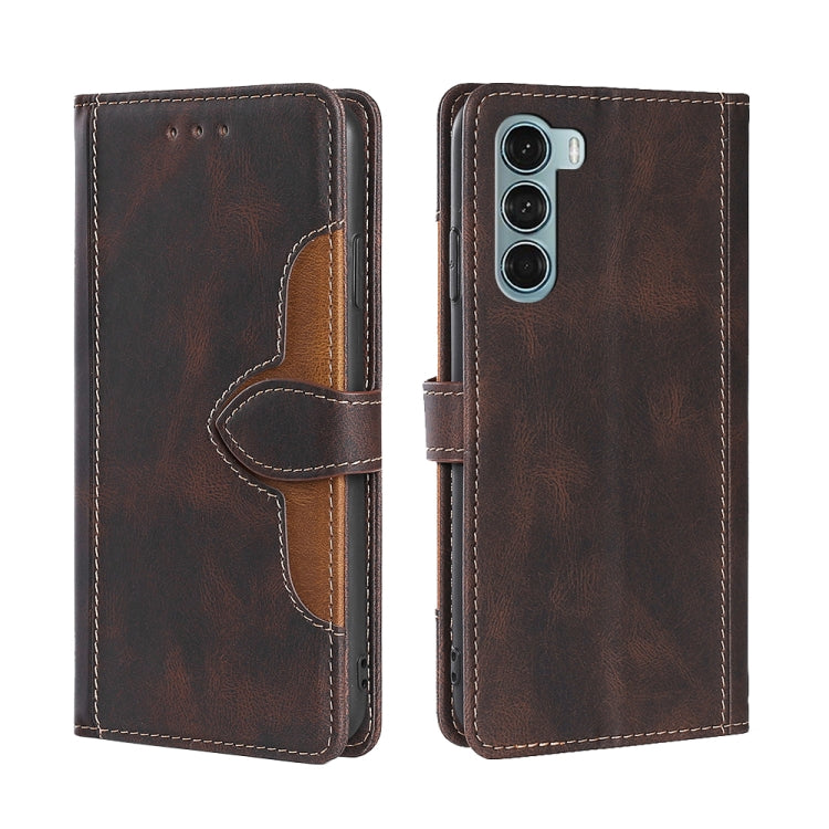 For Motorola Moto G200 5G/Edge S30 Stitching Skin Feel Magnetic Buckle Horizontal Flip PU Leather Case